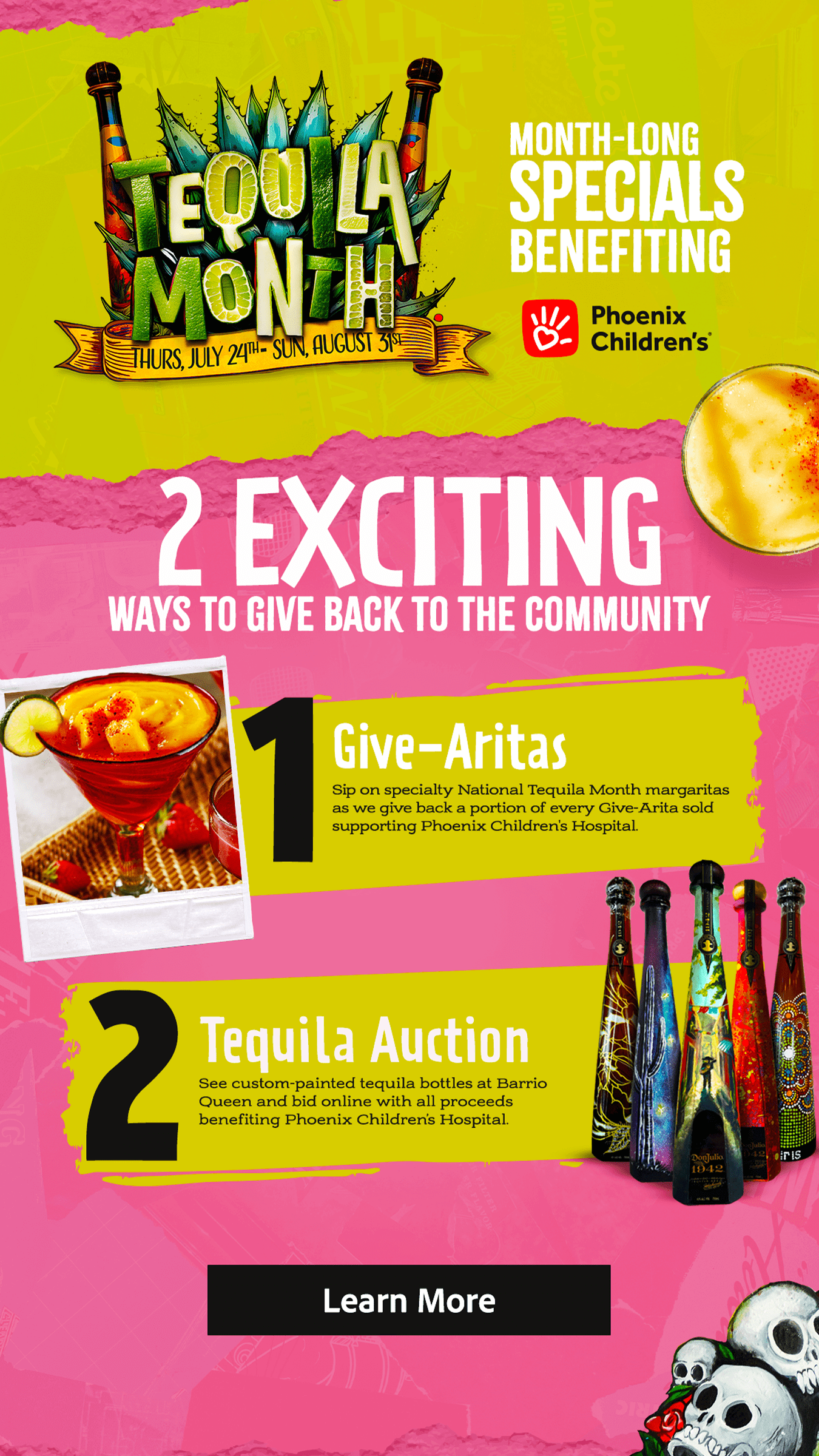 Barrio Queen promotional annoucement for Phoenix Children's Hospital fundraiser as part of National Tequila Month.